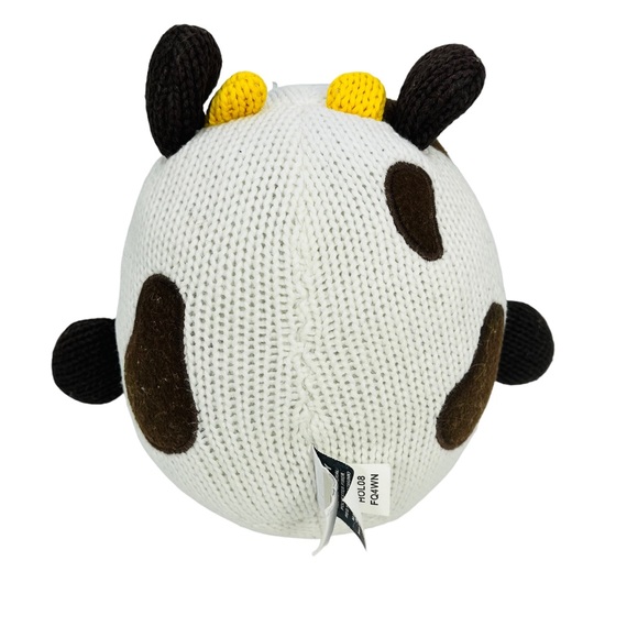 Old Navy Knit Cow Plush Round Stuffed Animal Toy 7” - Picture 3 of 7